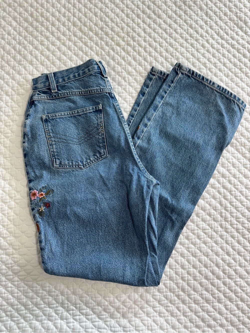 Vintage Route 66 embroidered jeans